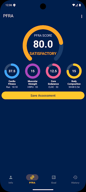 Air Force Fitness Calculator Screenshot 1