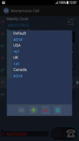Anonymous Call Hide your caller id Screenshot 2