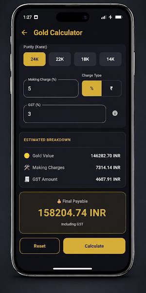 Gold Silver Live Calc Screenshot 1