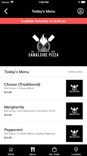 Canalside Pizza Screenshot 2