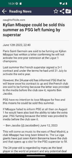 PSG Latest News 24/7 Screenshot 1