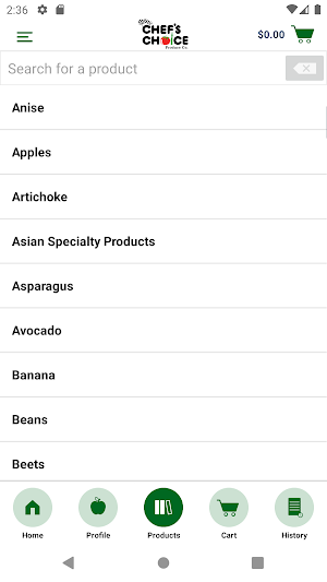 Chef's Choice Checkout Screenshot 2