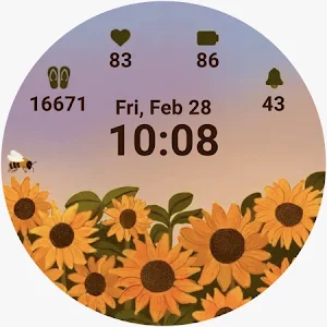Sunflowers Watch Face Animated Screenshot 0