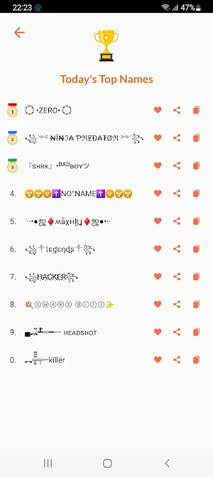 Nickname Fire - Cool Symbols Screenshot 0