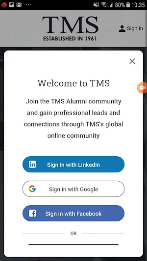 TMS Alumni Screenshot 1