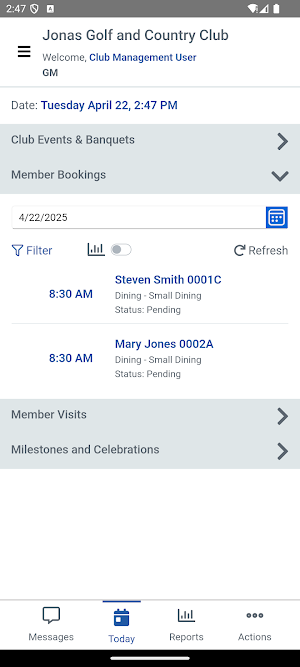 Jonas Club Software Management Screenshot 3