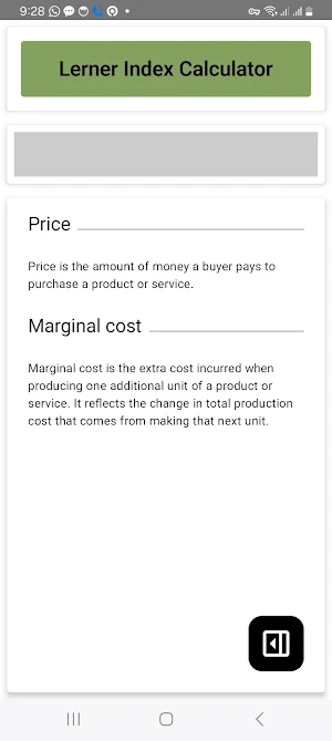 Lerner Index Calculator Screenshot 3
