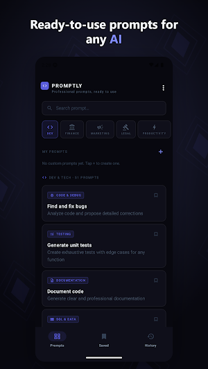 Promptly: AI Prompt Library Screenshot 0