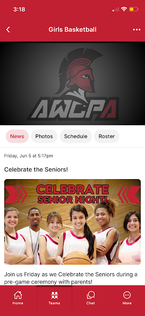 AWCPA Spartan Athletics Screenshot 3
