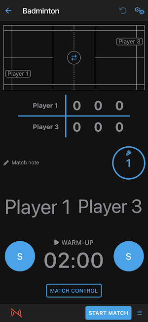 Badminton Scores Screenshot 0