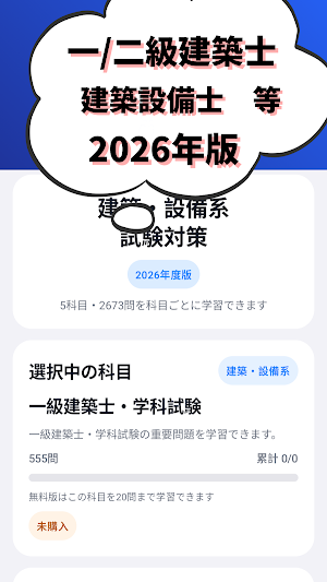 一/二級建築士-木造建築士-建築設備士-給水装置工事主任 Screenshot 0