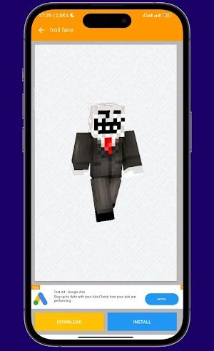 Troll Face Skin for Minecraft Screenshot 1
