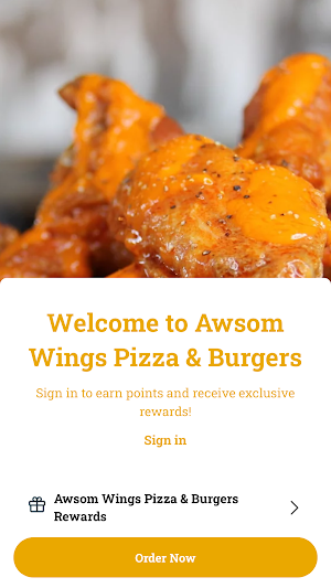 Awsom Wings Pizza and Burgers Screenshot 0