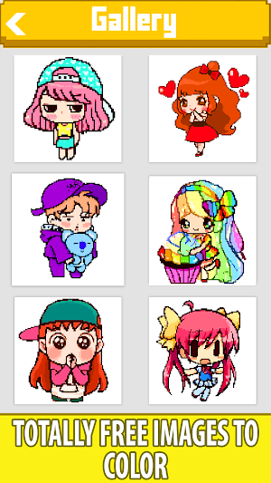 Anime Dolls Color by Number - Pixel Art Coloring Screenshot 0