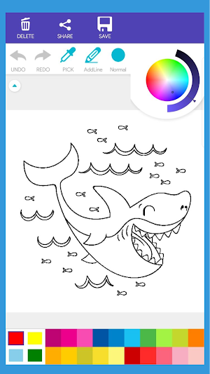 Whale and Shark Coloring Book Screenshot 1
