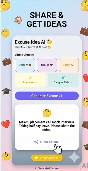 Excuse Idea AI - Multilingual Screenshot 3