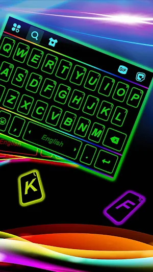 LED Neon Lighting Keyboard Background Screenshot 1