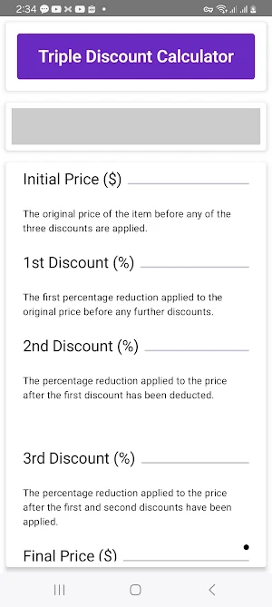Triple Discount Calculator Screenshot 1