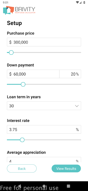 Brivity Mortgage Calculator Screenshot 3
