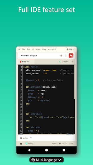 Ruby IDE, Compiler & AI Screenshot 2
