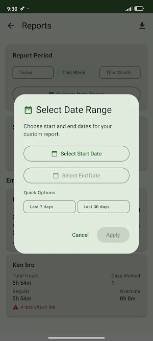 Employee Time Tracker Screenshot 2