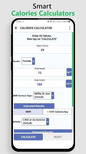 Calories Calculator Screenshot 1