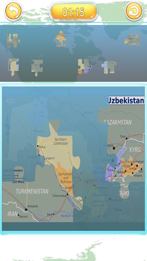 World Map Puzzle Game Screenshot 2