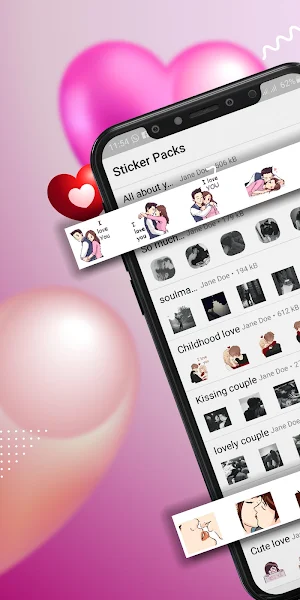 Cute couple stickers for WAStickersApp Screenshot 0