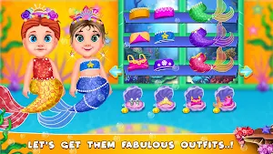 Twin mermaid babysitter care Screenshot 0