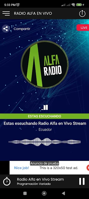 Radio Alfa Ecuador Vivo Stream Screenshot 0