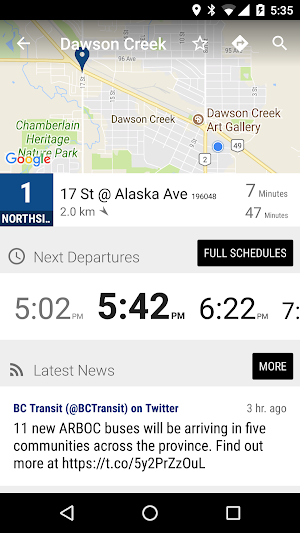 Dawson Creek TS Bus - MonTran… Screenshot 1