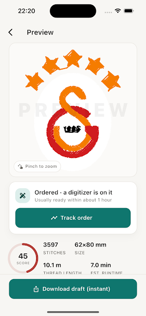PNG to DST: Embroidery File Screenshot 3