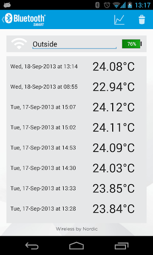 nRF Temp 2.0 for Bluetooth LE Screenshot 3
