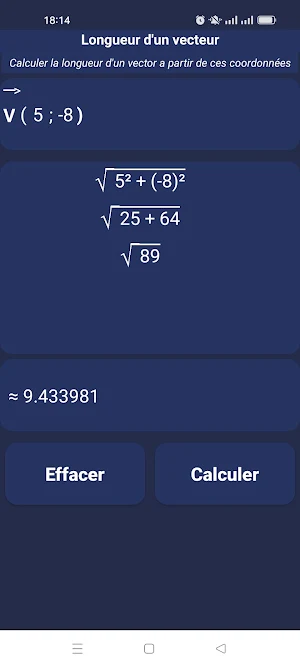 Vectors Calc Screenshot 2