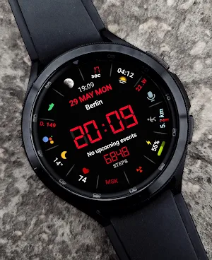 Retro LCD Black watch face Screenshot 2