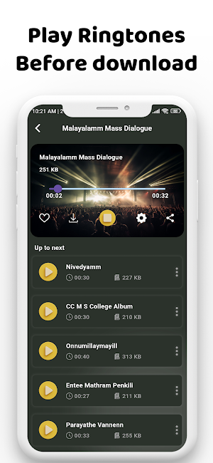 Malayalam Ringtone റിംഗ്ടോണുകൾ Screenshot 1