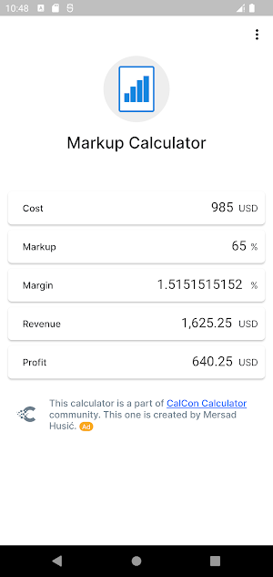 Markup Calculator Screenshot 1