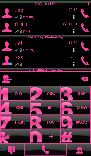 Theme Glossy Pink RocketDial Screenshot 1