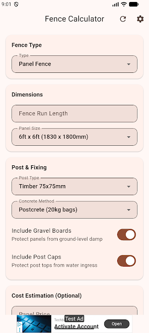 Fencing Calculator Screenshot 0