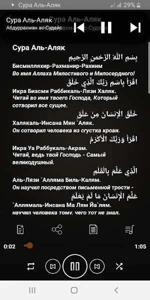 Сура Аль-Аляк аудио и текст Screenshot 0