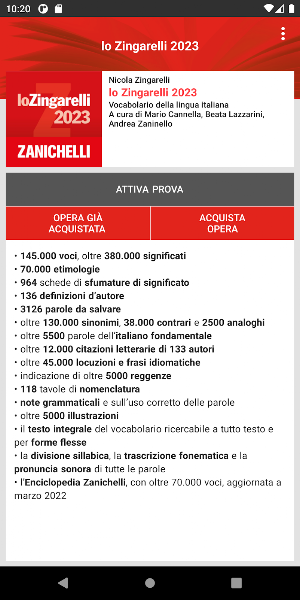 lo Zingarelli 2023 Screenshot 0