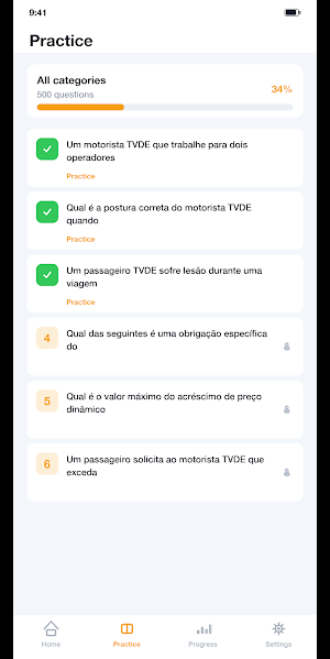 TVDE Exame QCM 2026 Screenshot 1