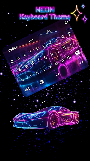 Keyboard Theme, Neon Super Car Screenshot 0
