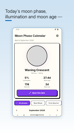 Moon Phase Calendar Screenshot 1