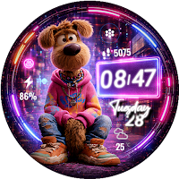 Neon Dog Watch Face