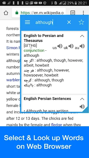 Persian Dictionary & Translator - Dict Box Screenshot 0