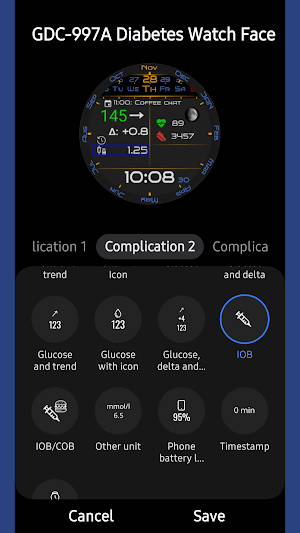 GDC-997A Diabetes Watch Face Screenshot 3