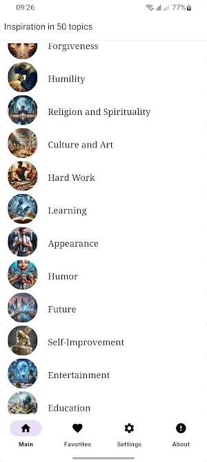 Inspiration in 50 topics Screenshot 2