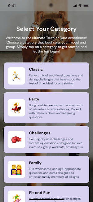 Truth or Dare for Fitness Screenshot 1