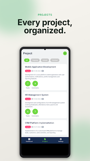 Uniops Project Management Screenshot 1